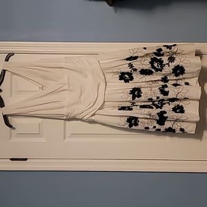 White and Black Floral Dress